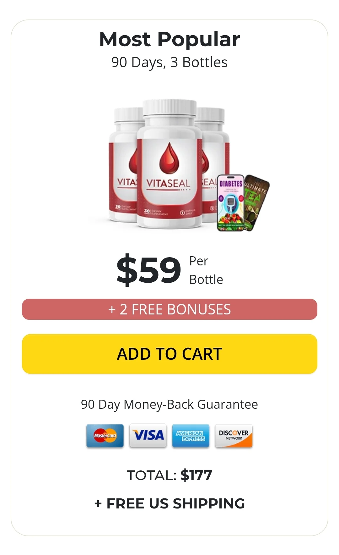 VitaSeal™ 3 bottles pricing